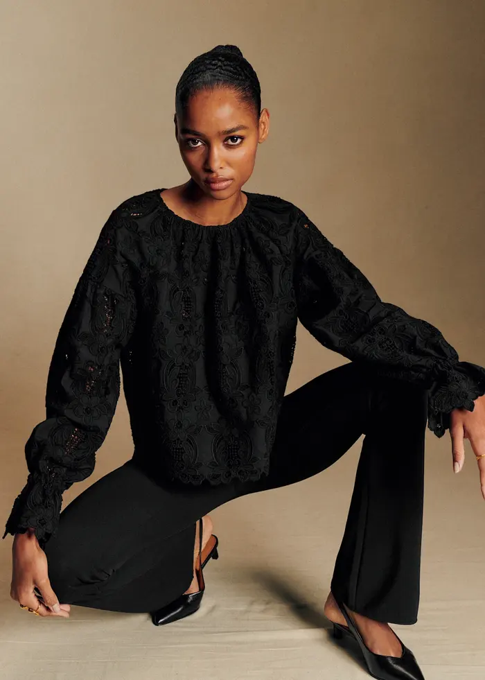 Blouse Aly - Dentelle Noire