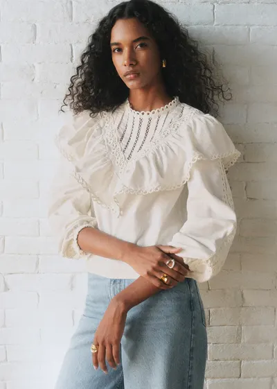 Blouse Amarine - Sézane x SEA NY - Broderie Unie Ecru
