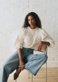 Blouse Amarine - Sézane x SEA NY - Broderie Unie Ecru — view 2