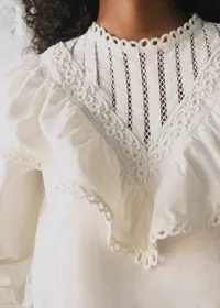 Blouse Amarine - Sézane x SEA NY - Broderie Unie Ecru — view 3
