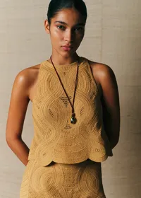 Blouse Deana - Broderie Unie Abstraite Raffinée Biscuit — view 2