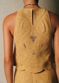 Blouse Deana - Broderie Unie Abstraite Raffinée Biscuit — view 4