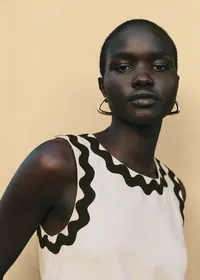 Blouse Dee - Ecru Zigzag Noir — view 2