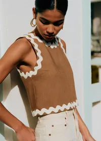 Blouse Dee - Noisette Zigzag Écru — view 2