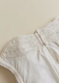 Blouse Dorrita - Broderie Placée Fleurs Multico Fond Crème — view 4