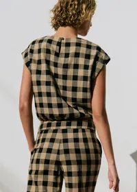 Blouse EIDRA - Vichy Beige Noir — view 2