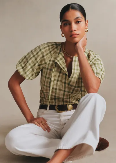 Blouse Florica - Carreaux Vert