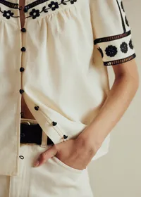Blouse Hanae - Noir Fond Écru — view 2
