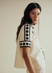 Blouse Hanae - Noir Fond Écru — view 4