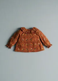 Blouse Héloïse - Caramel / Broderie Herbier — view 2