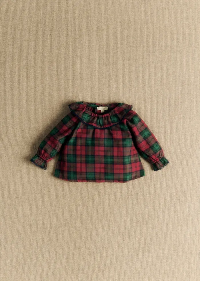 Blouse Héloïse - Carreaux rouge et vert