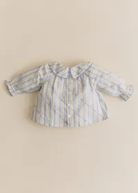 Blouse Héloïse - Rayures Lavande Broderie — view 5