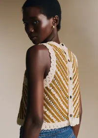 Blouse Ilona - Écru / Camel — view 3