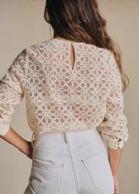 Blouse Jesse - Guipure Unie Ecru — view 4