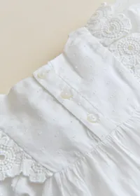 Blouse Joanna - Broderie Contrastée Tricolore Fond Ecru — view 5
