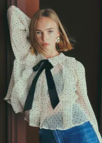 Blouse Jola - Ecru Pois Noir — view 2