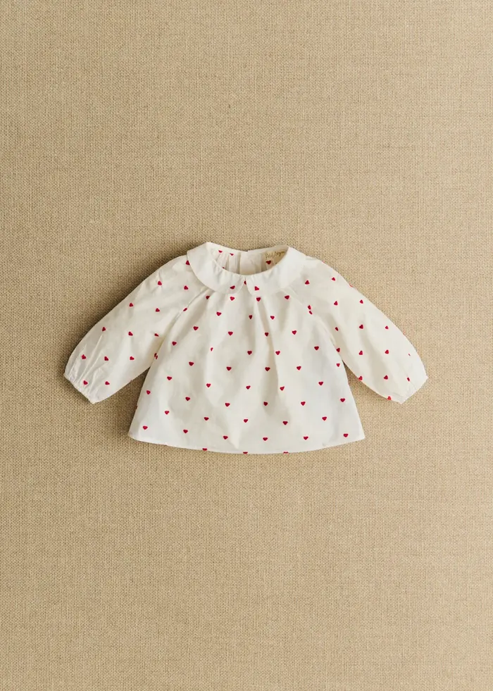 Blouse Lilou - Blanc / Broderie Rouge