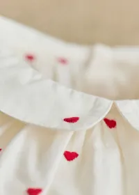 Blouse Lilou - Blanc / Broderie Rouge — view 2