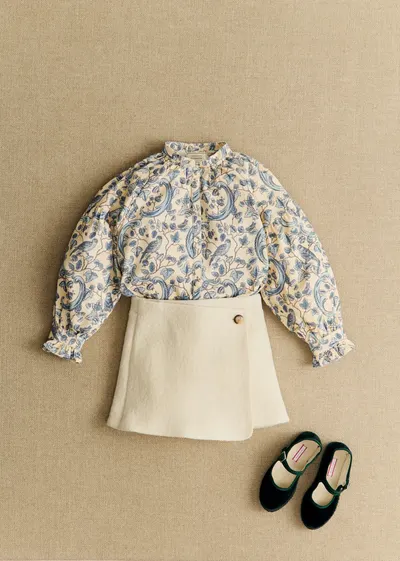 Blouse Linaya - Petit Sézane x Antoinette Poisson - Imprimé Oiseaux Bleus
