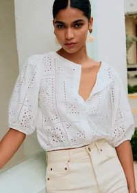 Blouse Lipa - Broderie Unie Hankie Ecru — view 2