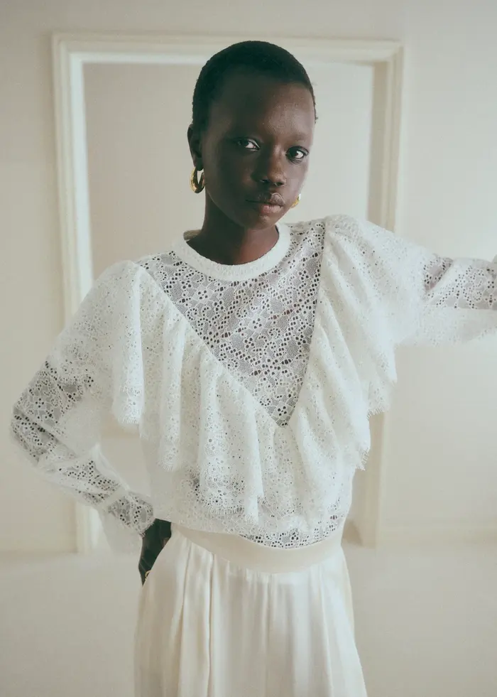 Blouse Mariam - Dentelle Fine Écru