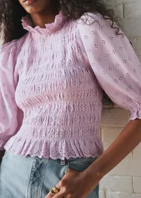 Blouse Neal - Sézane x SEA NY - Broderie Unie Lilas — view 2