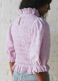 Blouse Neal - Sézane x SEA NY - Broderie Unie Lilas — view 3