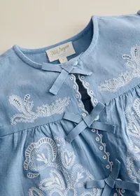 Blouse Noelia - Bleu Vintage / Broderie Aurélia — view 2