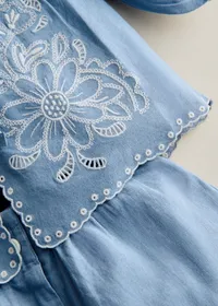 Blouse Noelia - Bleu Vintage / Broderie Aurélia — view 4
