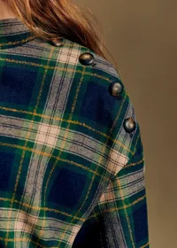 Blouse Ozalée - Carreaux Vert et Bleu — view 2