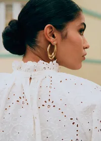 Blouse Shaily - Broderie Unie Blanc — view 3