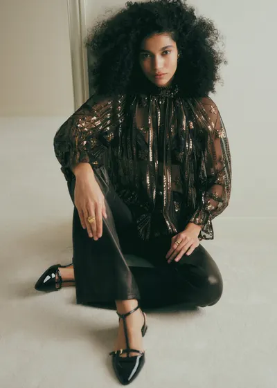 Blouse Sheila - Antique Bronze Fond Noir