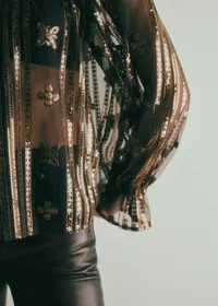 Blouse Sheila - Antique Bronze Fond Noir — view 3