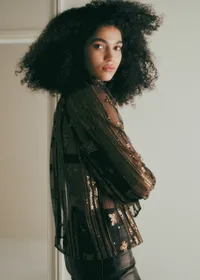 Blouse Sheila - Antique Bronze Fond Noir — view 5
