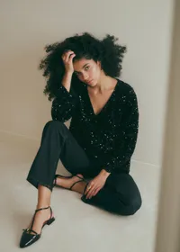Blouse Shiny - Noir — view 3