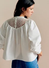 Blouse Sunday - Broderie Placée Fond Ecru — view 2