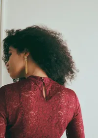 Blouse Taori - Dentelle Grenat — view 2