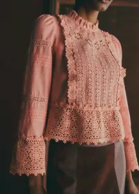 Blouse Tomoe - Dentelle Bois De Rose — view 2