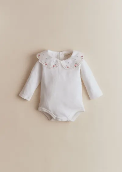 Body Félicia - Blanc Lait / Broderie Multicolore