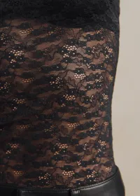 Body Nila - Guipure Unie Petite Marguerite Noir — view 3