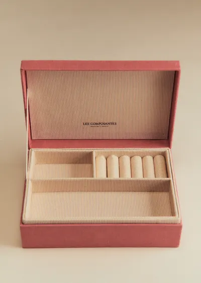 Boîte bijoux matelassée - Blush