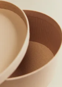 Boîte rangement ovale - petit modèle - Rayures beige — view 2