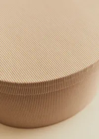 Boîte rangement ovale - petit modèle - Rayures beige — view 4