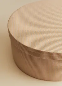 Boîte rangement ovale - petit modèle - Rayures beige — view 5