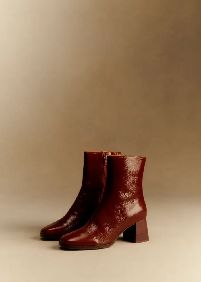 Bottines Axelle - Camel Vernis