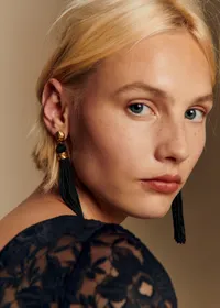 Boucles d'oreilles Bella - Noir Doré — view 4