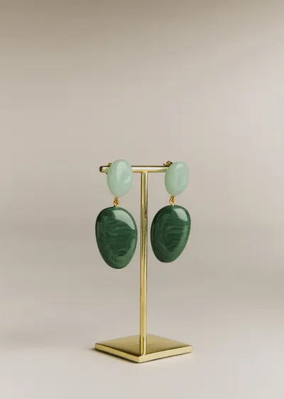 Boucles d'oreilles Carla - Vert Menthe Multi