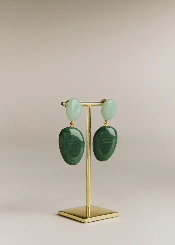Boucles d'oreilles Carla - Vert Menthe Multi