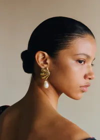 Boucles d'oreilles Colombe - Ecru Doré — view 2