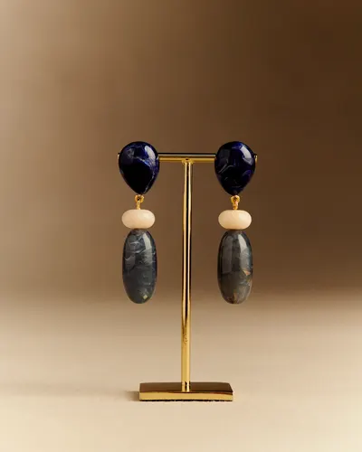 Boucles d'oreilles Dany - Bleu Océan Multi